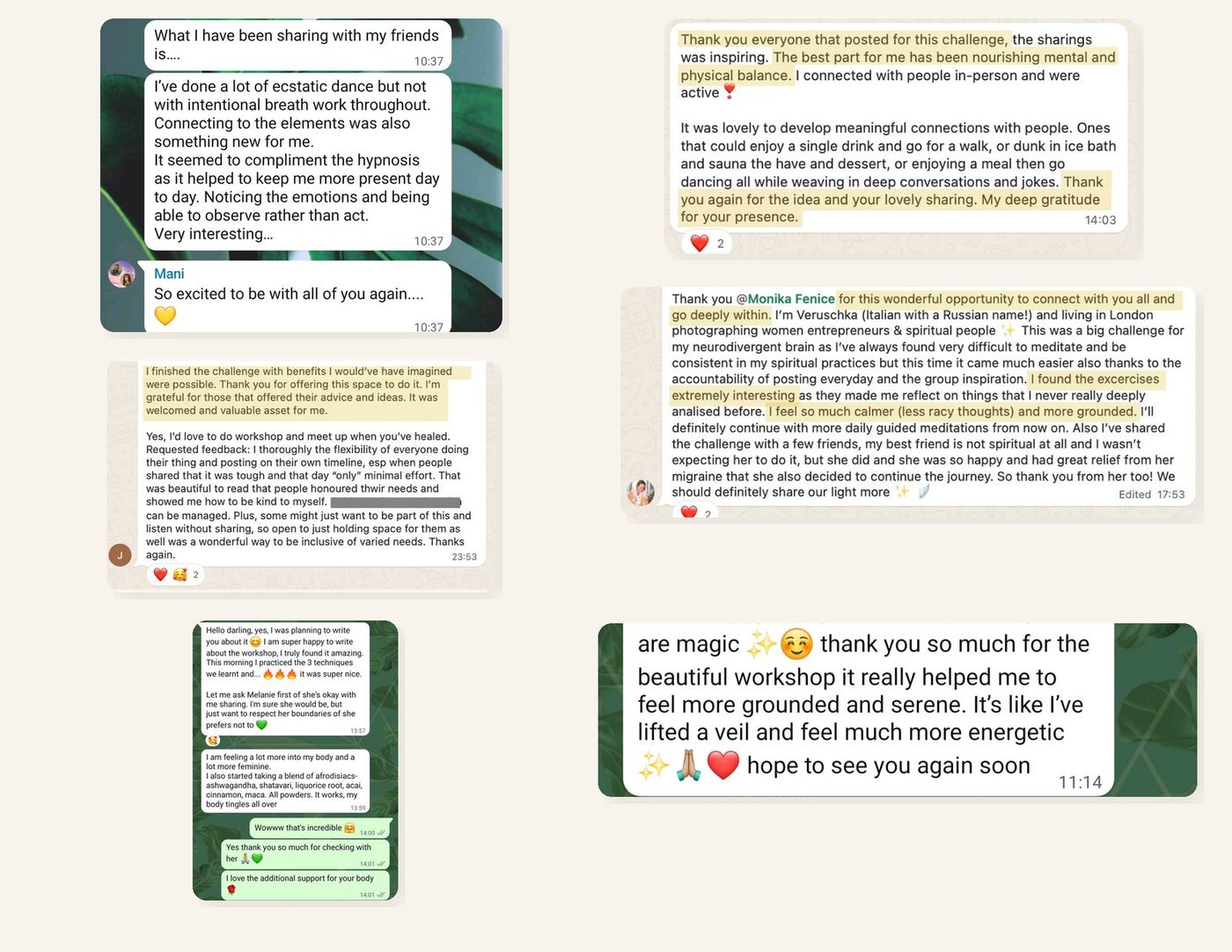 Messages about ecstatic dance, breathwork and the connections made during a challenge